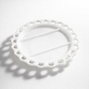 VINTAGE 50’S ANCHOR HOCKING COQUETTE LACE HEART DIVIDED‎ SERVING PLATTER